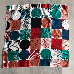 SATIN SQUARE SCARF BANDANA PLANET SOLAR SYSTEM COLORBLOCK